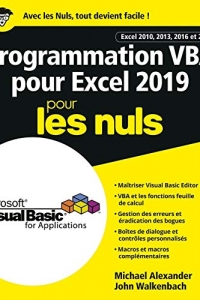 Programmation VBA pour Excel 2019 Pour les Nuls  (2022)